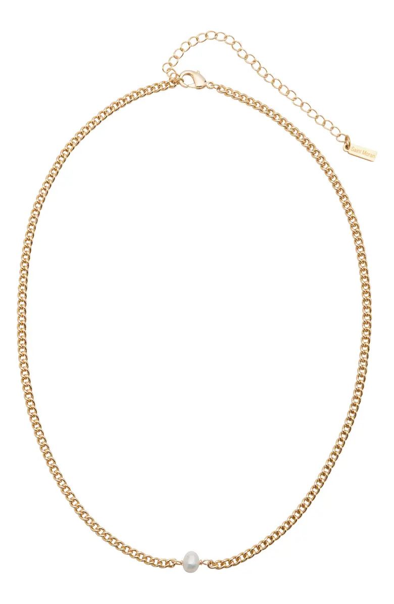 Pearl Pendant Curb Chain Necklace | Nordstrom