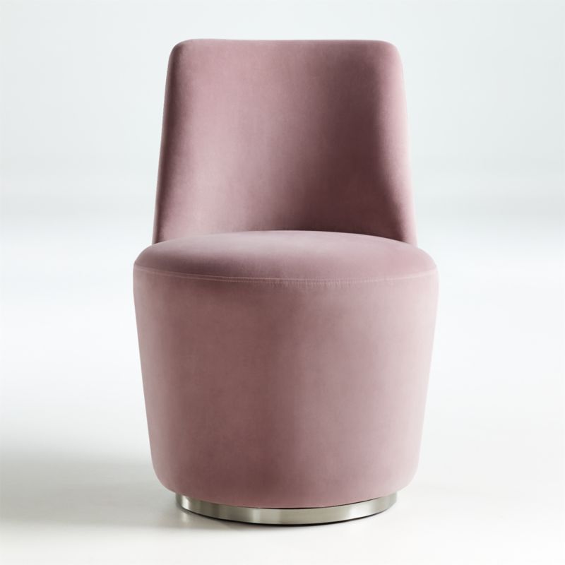 Ofelia Dusty Pink Velvet Swivel Dining Chair + Reviews | Crate and Barrel | Crate & Barrel