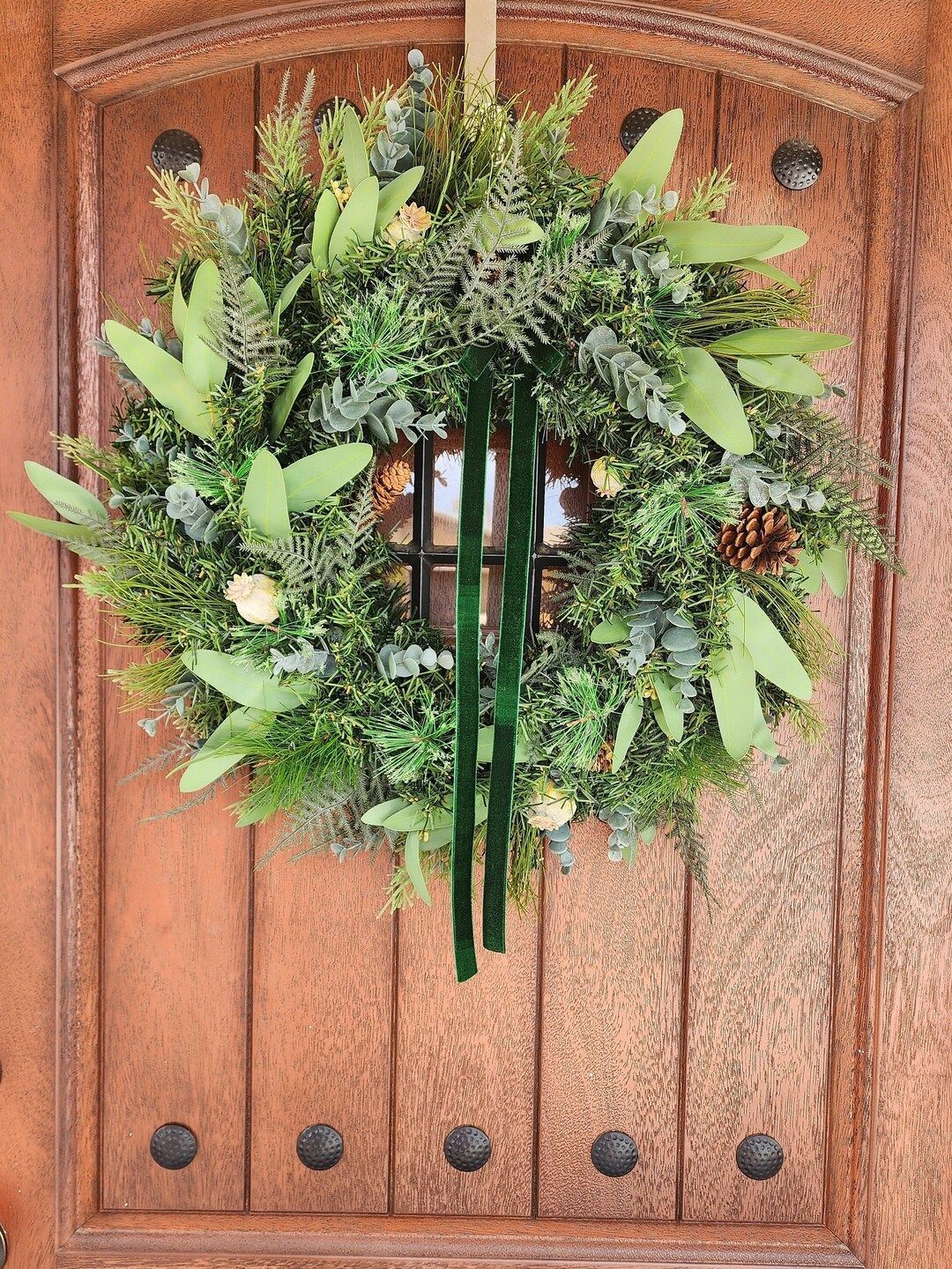 Modern Christmas Wreath Minimalist Winter Wreath Faux Pine - Etsy | Etsy (US)