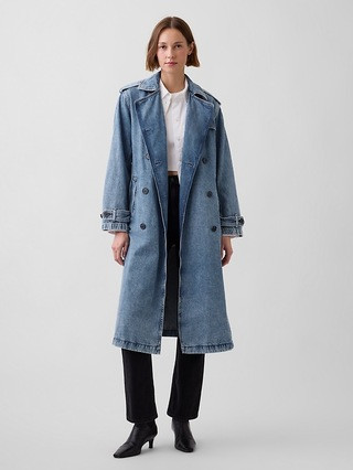 Longline Icon Denim Trench Jacket | Gap (CA)