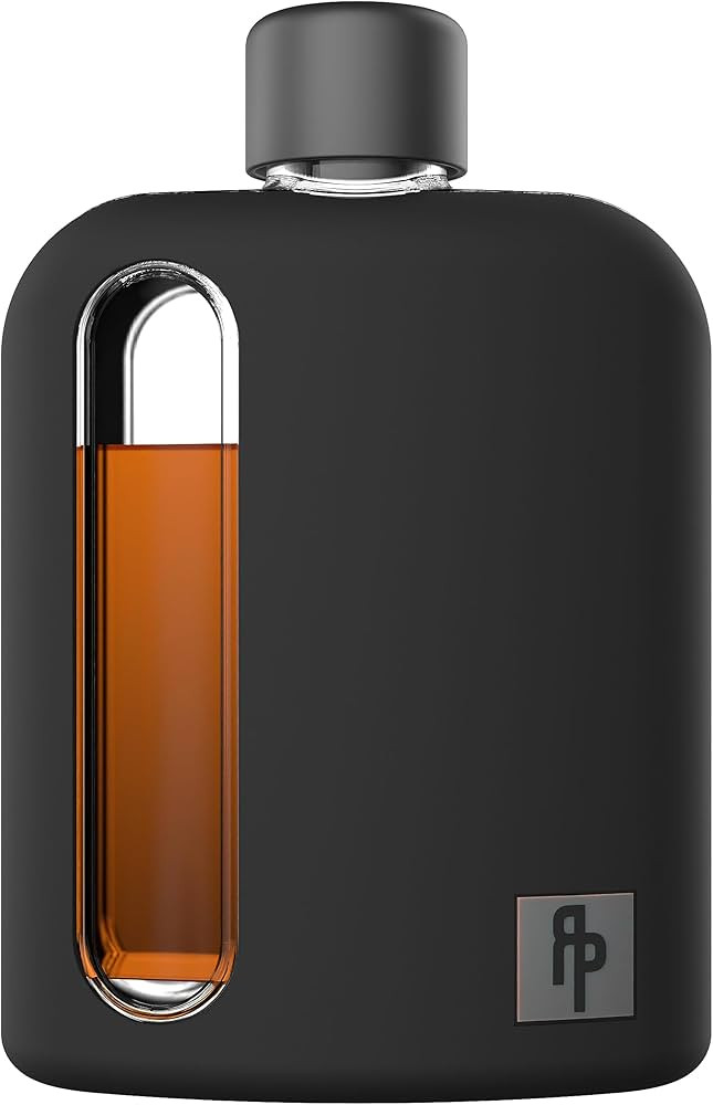 Ragproper Modern Glass Hip Flask for Men with Cork & Silicone Lid Liners - Durable Silicone Cover... | Amazon (US)