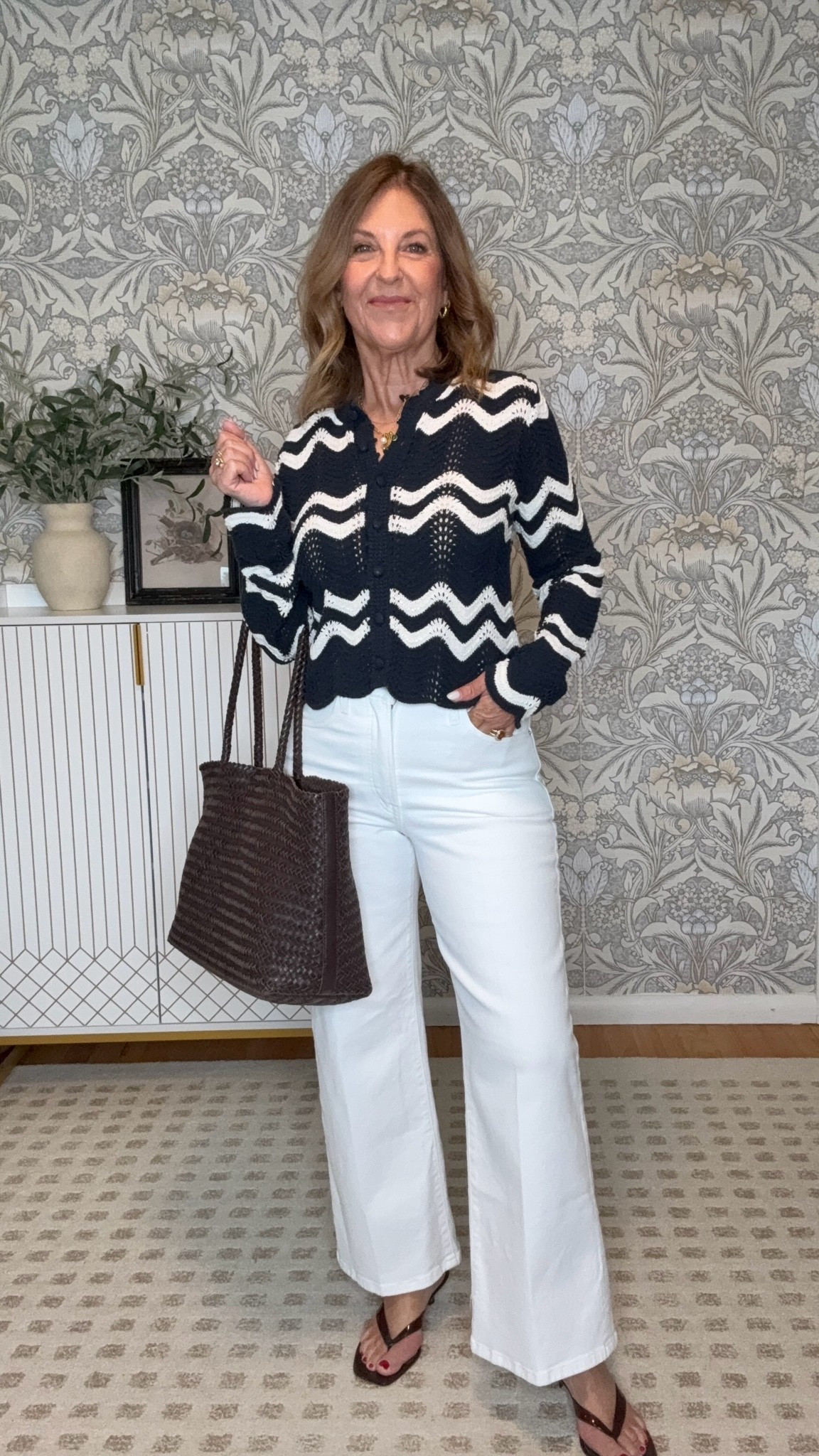 I loved these jeans from the first time I tried them on. Plus, this cardigan is versatile and looks so cute, too. 

For reference, I'm 5’2 and wear a 25/26 and Xs/s.
Xs/s. I'm wearing size 26 jeans and an XS sweater. 

All on sale. Tap the photos below, and you will see the promo code.

#LTKxMadewell #LTKSeasonal #LTKOver40