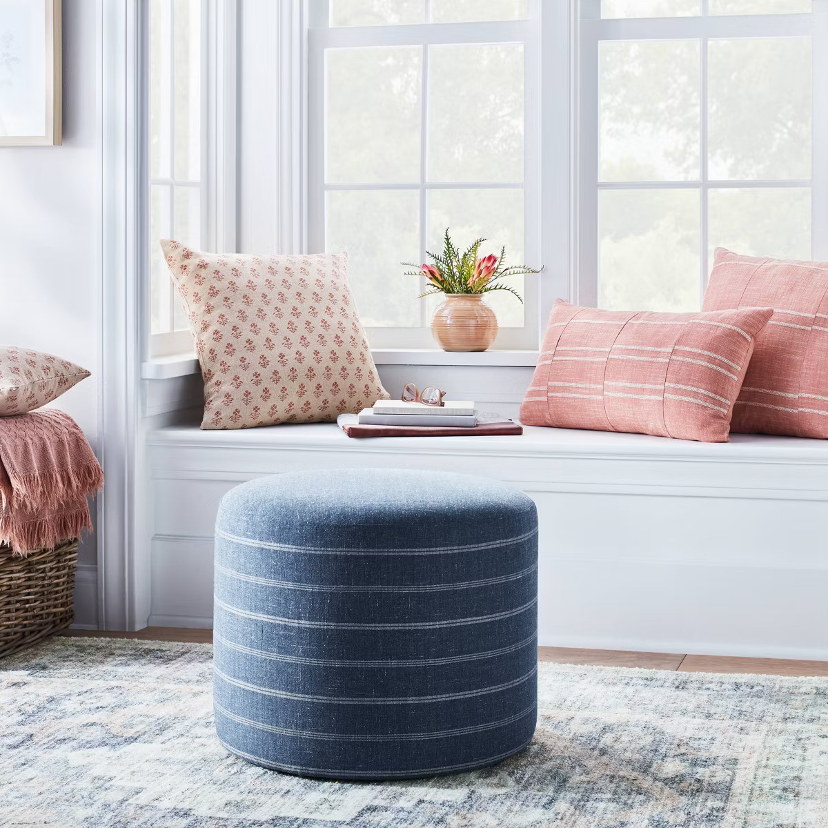 Lynwood Upholstered Round Cube Ottoman - Threshold™ designed with Studio McGee | Target