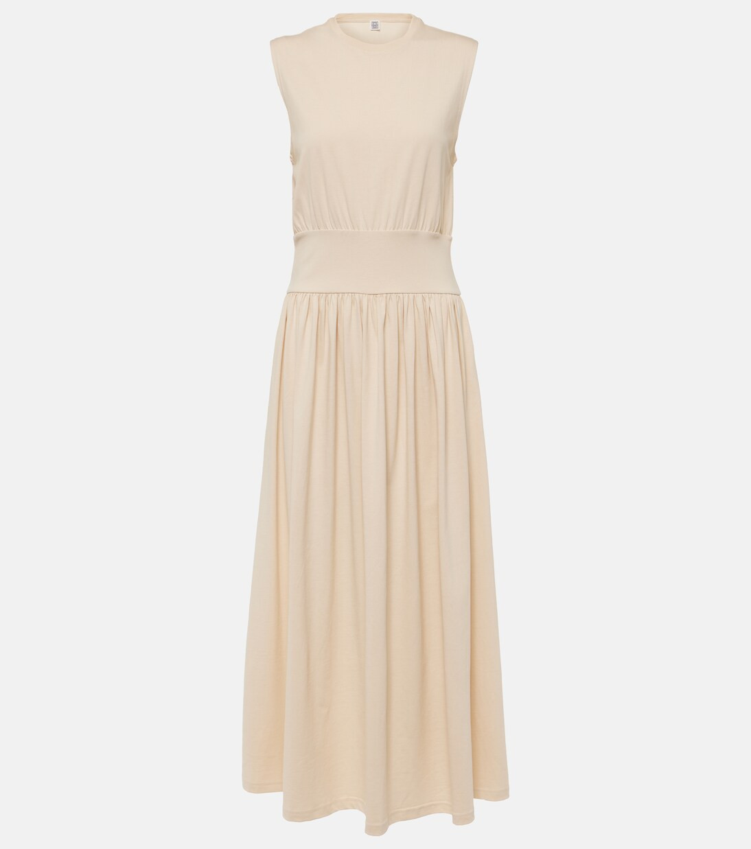 Gathered cotton jersey midi dress | Mytheresa (UK)