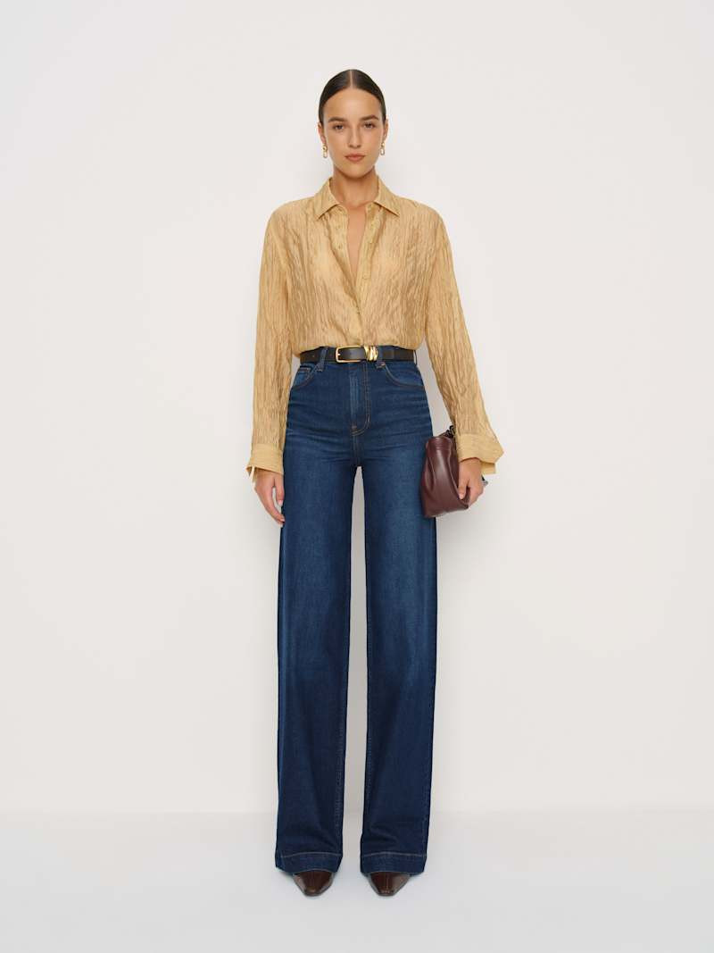 Bex Super Stretch High Rise Wide Leg Long Jeans | Reformation (Global)