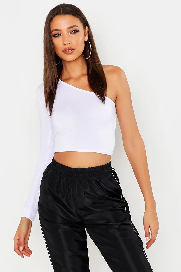 Tall One Shoulder Crop Top | Boohoo.com (US & CA)