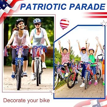 Chunyin 9 Pcs Patriotic Bike Decor Set 4th of July Bicycle Ribbon Streamer Scooter Cloth Tassel P... | Amazon (US)