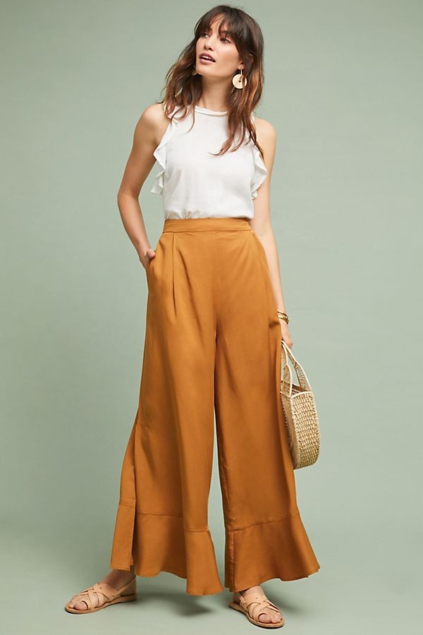 Violeta Ruffled Wide-Leg Pants | Anthropologie (US)