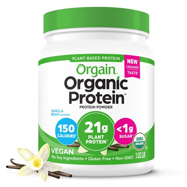 Orgain Organic Vegan 21g Protein Powder, Plant Based, Vanilla Bean 1.02lb | Walmart (US)