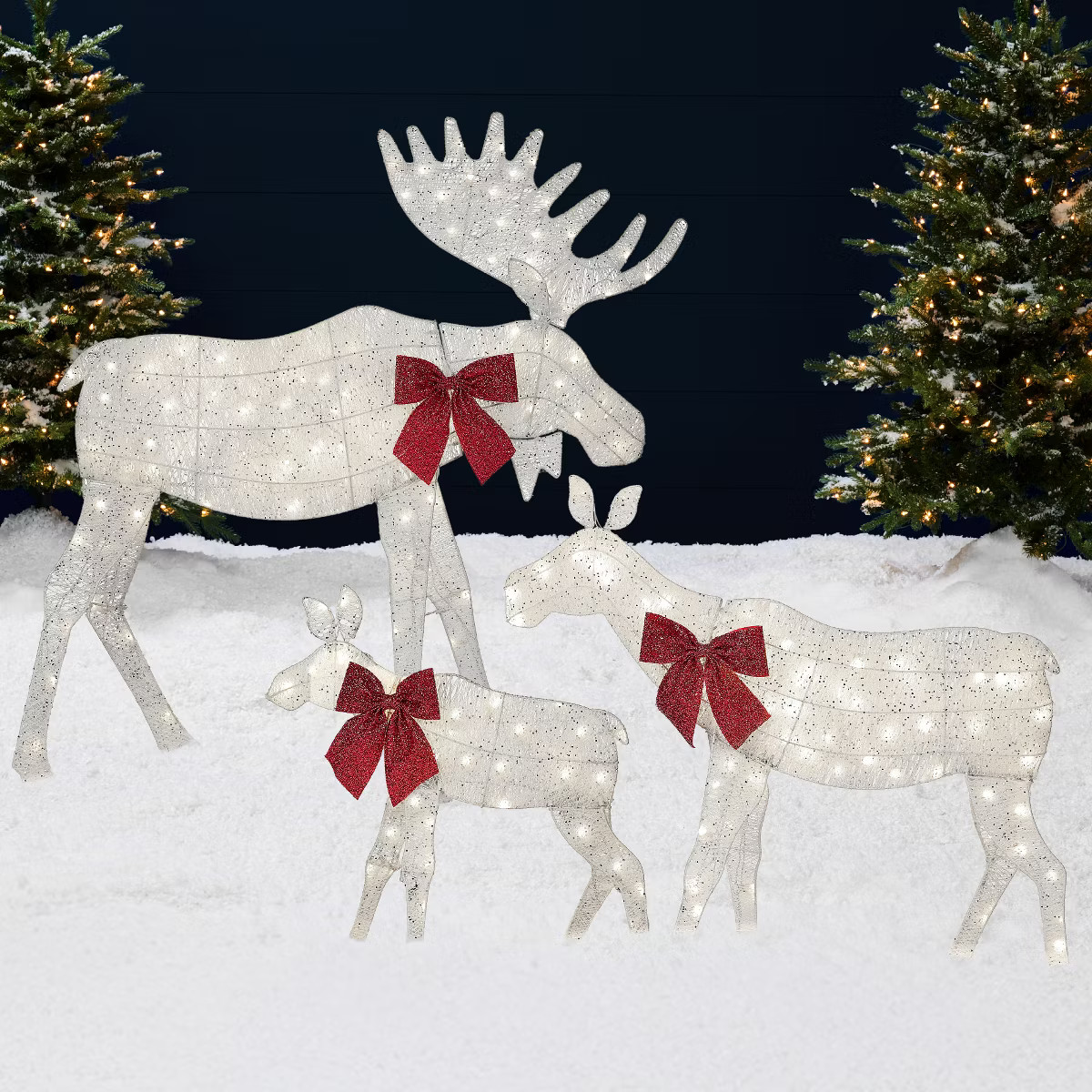 Best Choice Products 4ft 3-Piece Lighted 2D Christmas Moose Set Outdoor Decor w/ 195 LED Lights, ... | Target
