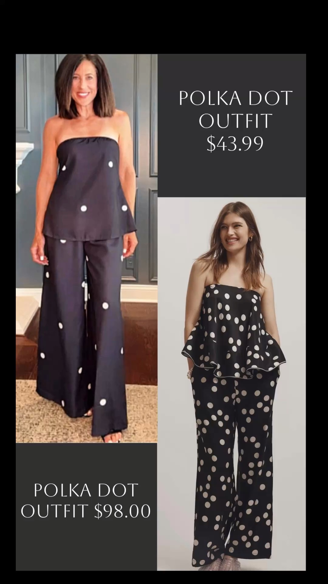 Identical twins, different budgets. I was doing some price comparisons and I like both outfits, but can’t decide! Save or Spend$$ Which one would you choose? Click on LTK link 👯‍♀️    

#OutfitInspo, #budget #expensive #style #polkadots 

#LTKgrwm #LTKootd #LTKU