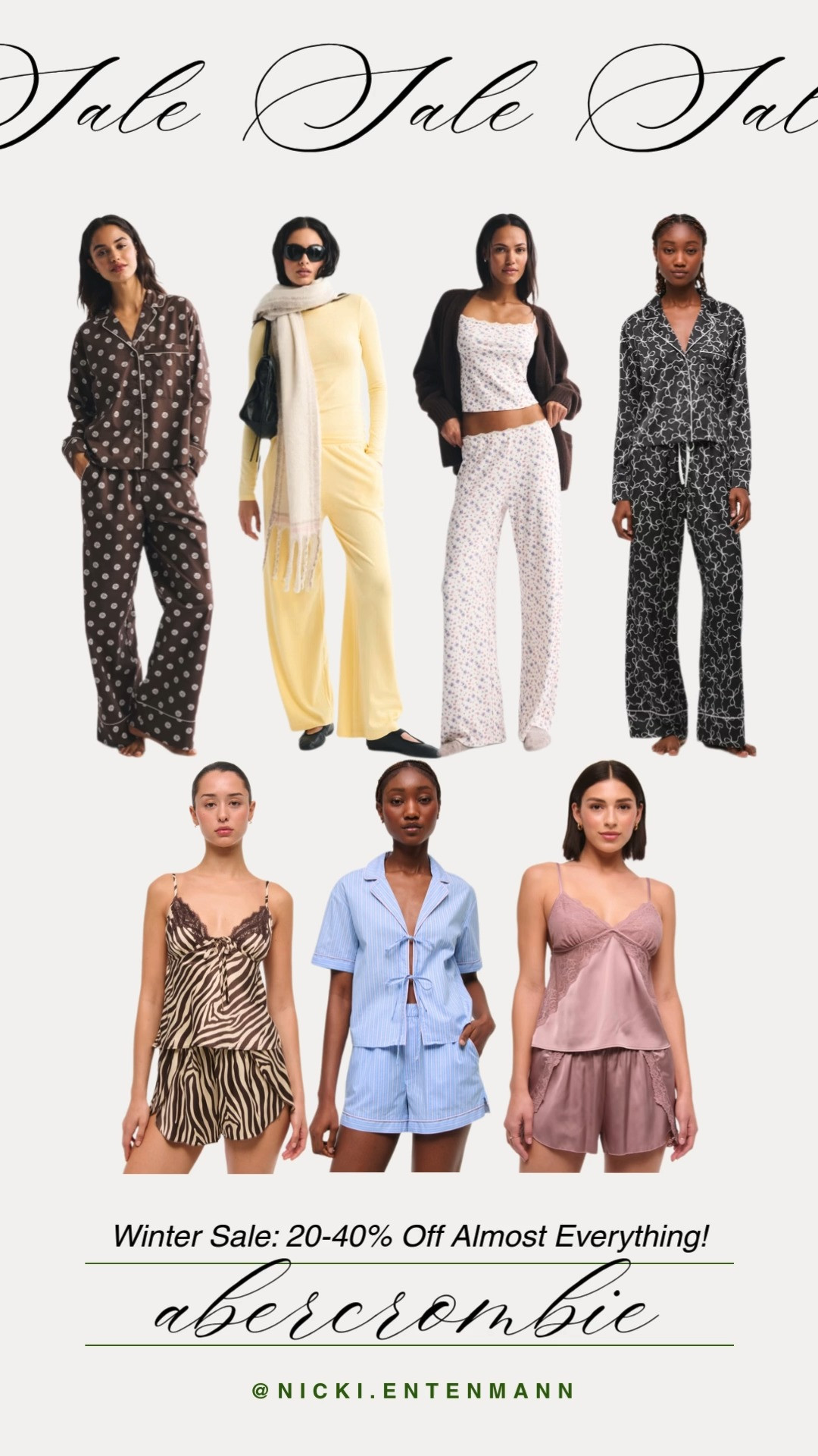 Abercrombie sleepwear delivers cozy chic nights with soft silhouettes, playful prints, and last day Winter Sale 20-40% savings for everyone. #Abercrombie #Sleepwear #WinterSale #Loungewear #Pajamas #CozyStyle #Nightwear #SaleAlert #ComfortWear #WardrobeRefresh 

 #LTKootd #LTKSaleAlert #LTKFindsUnder100
