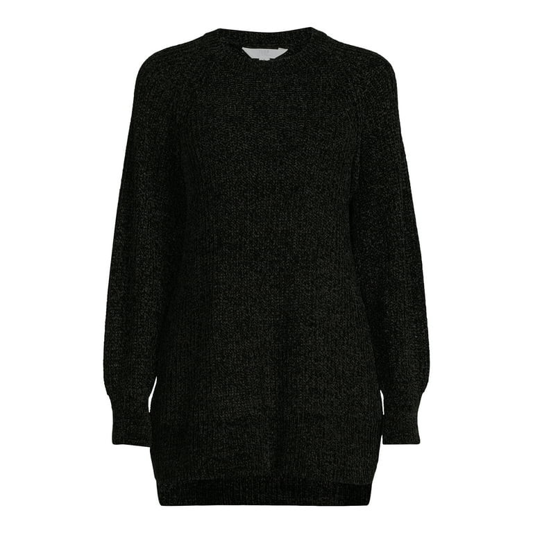 Time and Tru Women's Chenille Crew Neck Tunic Sweater, Midweight, Sizes XS-XXXL | Walmart (US)