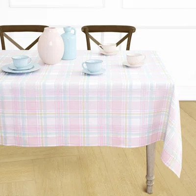 Palm Beach Plaid - 100% Pure Linen Table Throw | Wayfair North America