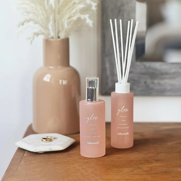 Allswell Glow (Vanilla + Pear + Coconut) Scented Reed Diffuser 3 Fl oz (90mL) 8 Synthetic Reeds | Walmart (US)