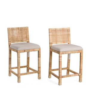 Set Of 2 Rattan Counter Stools | Chairs & Seating | Marshalls | Marshalls