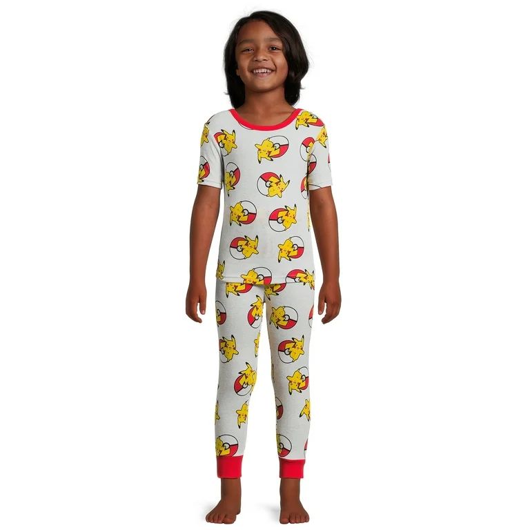 Pokemon Boys Short Sleeve and Pant Pajama Set, 2-Piece, Sizes 4-12 | Walmart (US)