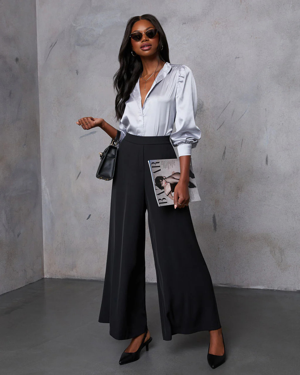 Lindsey Satin Button Down Top | VICI