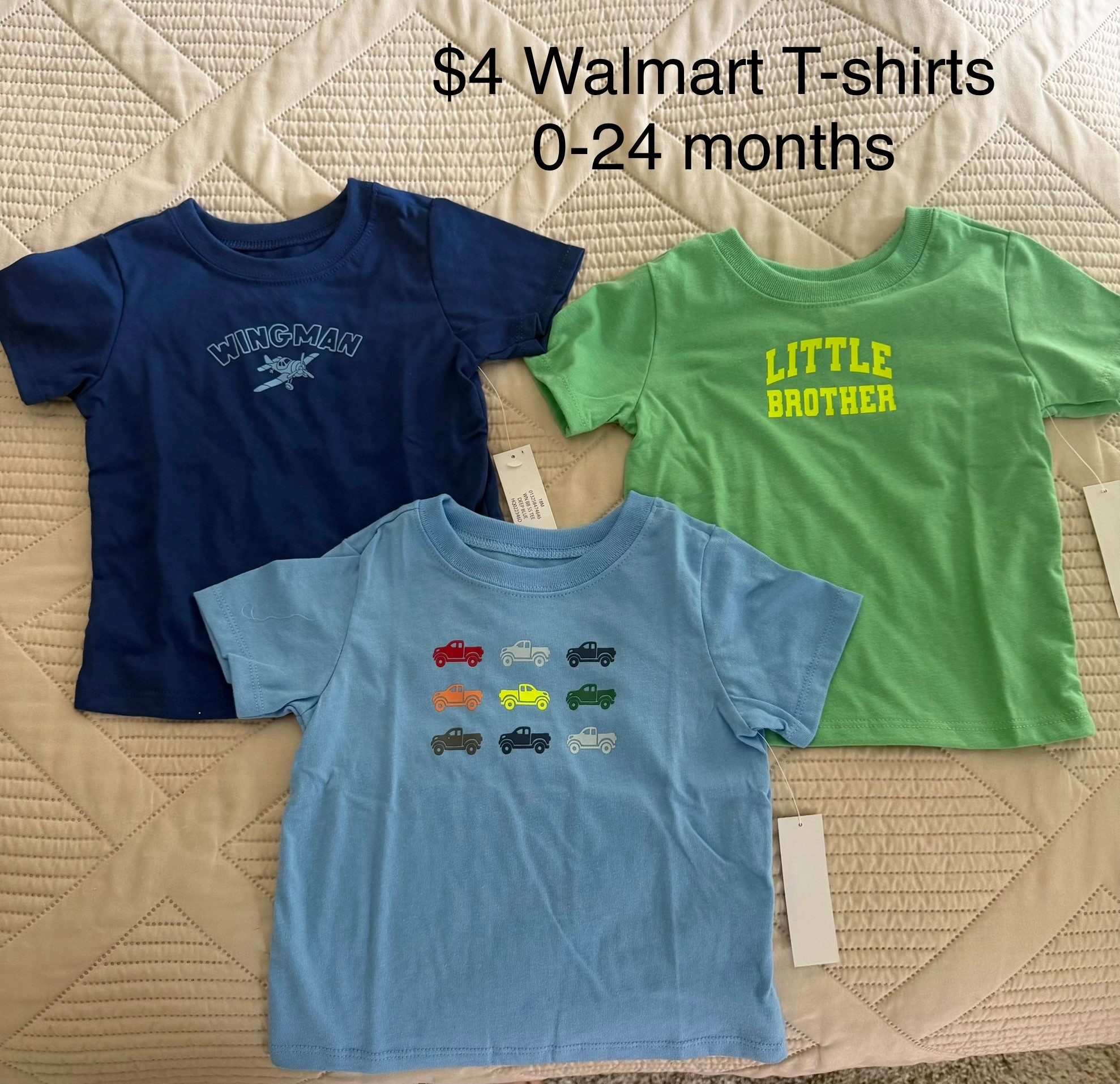 $4 Walmart little boy t shirts
Boy shirts
0-24 months
I got Jennings 18 months!

#LTKBaby #LTKKids #LTKootd