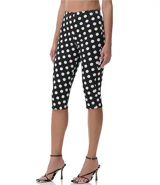 AFRM Ronnie Polka Dot Print High Rise Coordinating Capri Pants | Dillard's | Dillard's