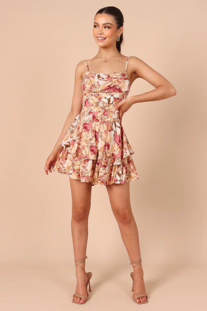 Kallista Cowl Neck Romper - Pink Floral | Petal & Pup (US)