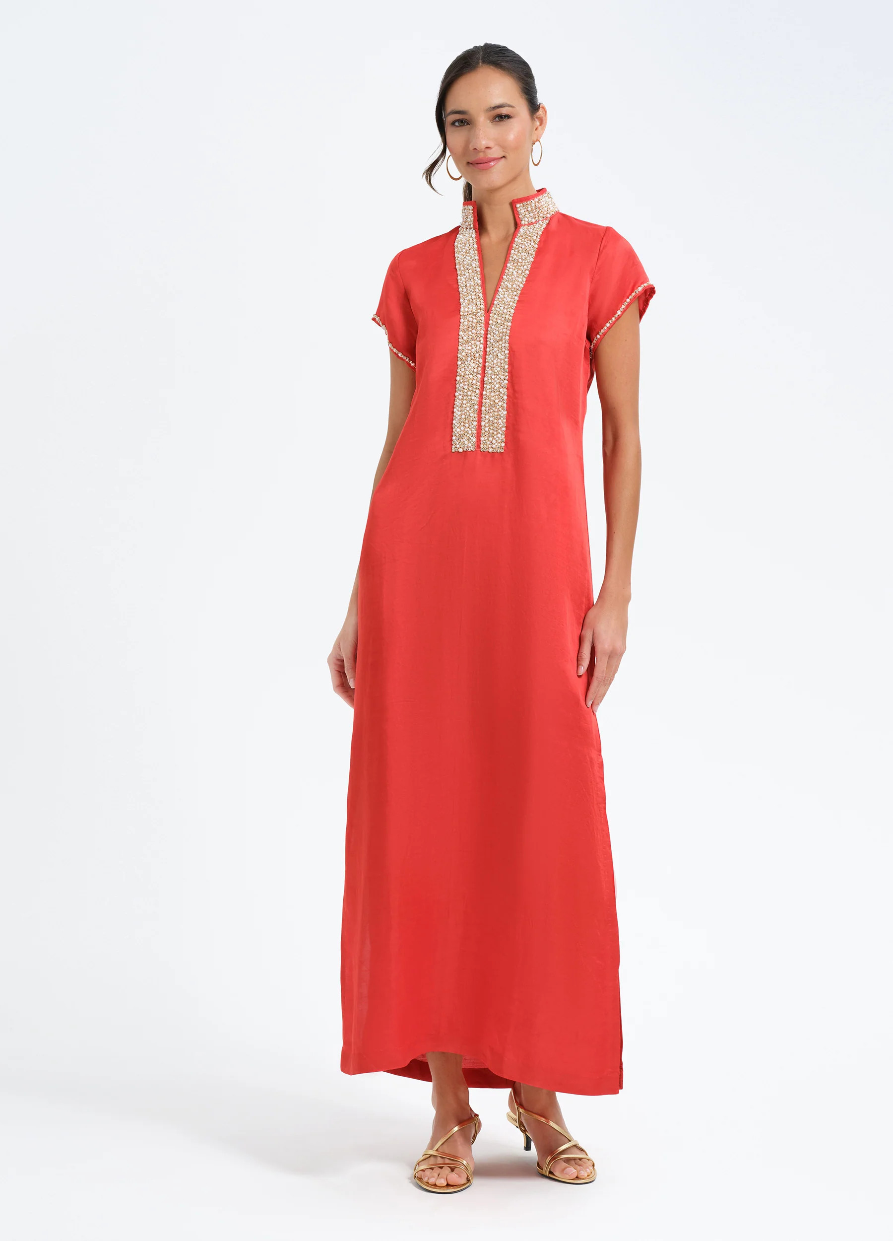 Pearl Cap Sleeve Caftan | BELLA TU