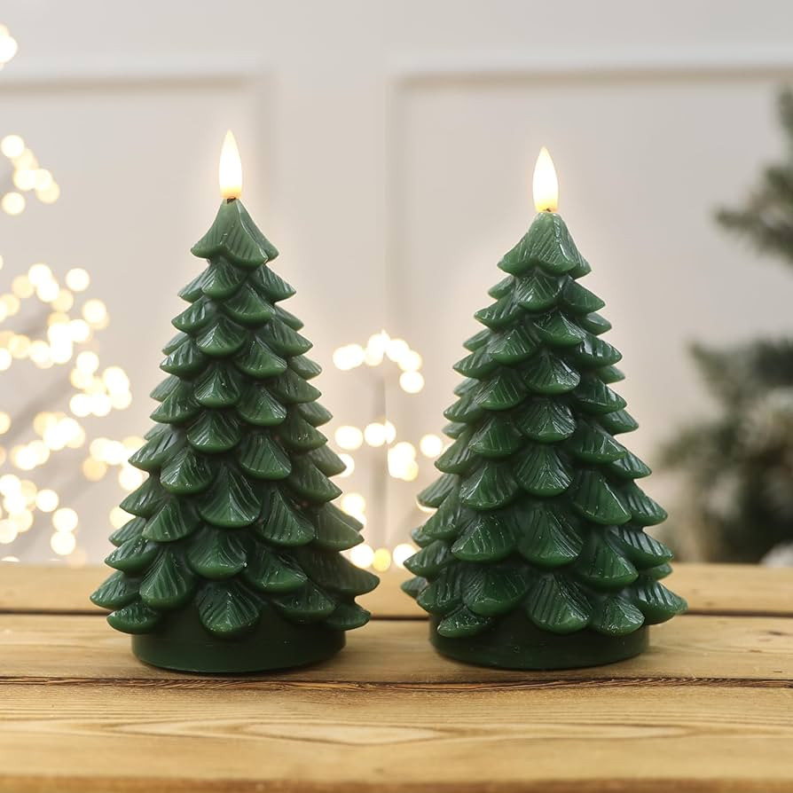 Flameless Candles with Remote Timer, 2 Pack Christmas Tree Candles Battery Operated LED Candles R... | Amazon (US)