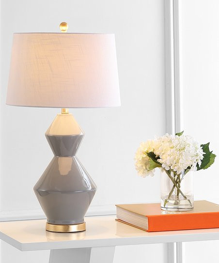 JONATHAN Y Gray & Gold Leaf Geometric LED Alba Table Lamp | Zulily