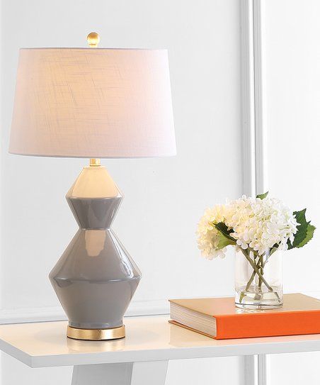 JONATHAN Y Gray & Gold Leaf Geometric LED Alba Table Lamp | Zulily