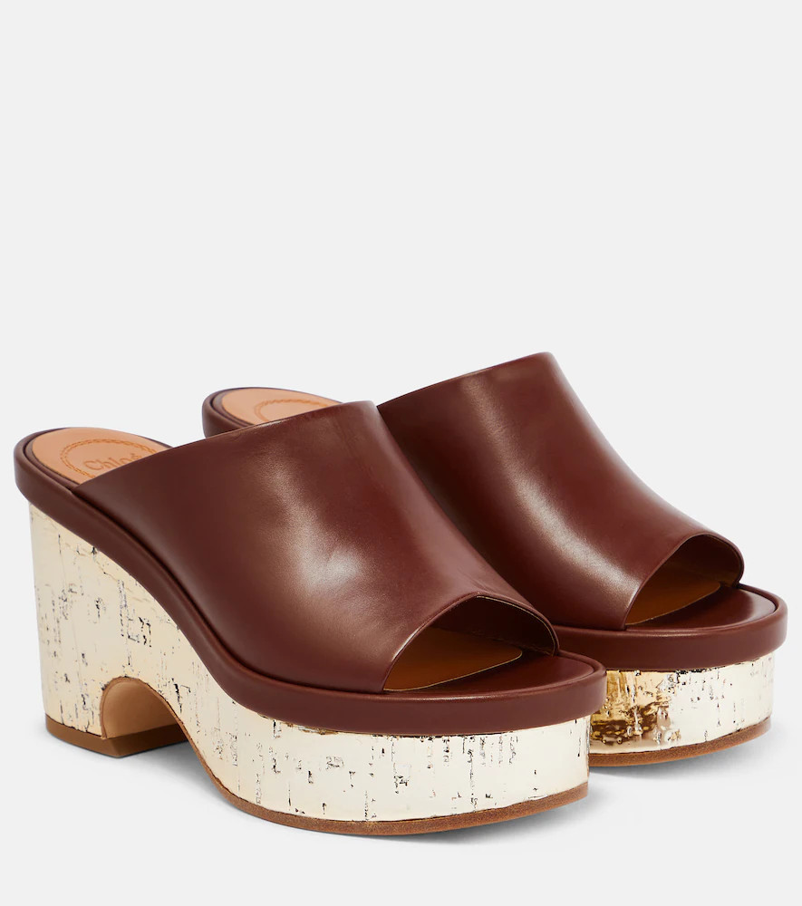 Chloé Oli leather platform mules | Mytheresa (UK)