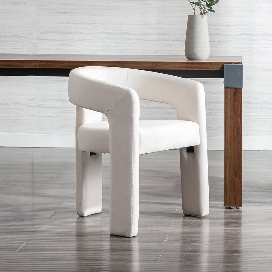 Wahson Linen Fabric Upholstered Open-Back Dining Chair, Modern Kitchen Armchair for Dining Room, ... | Amazon (US)