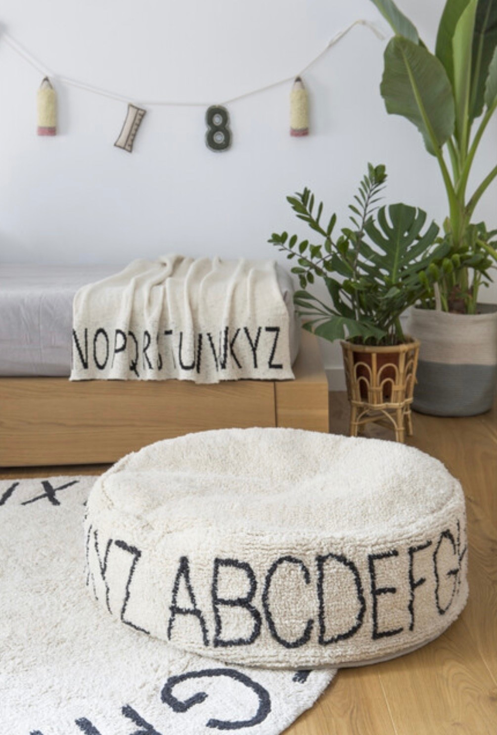Baby nursery + kids room gender neutral decor: alphabet detail blanket, area rug & ottoman pouf

#LTKBaby #LTKHome #LTKKids
