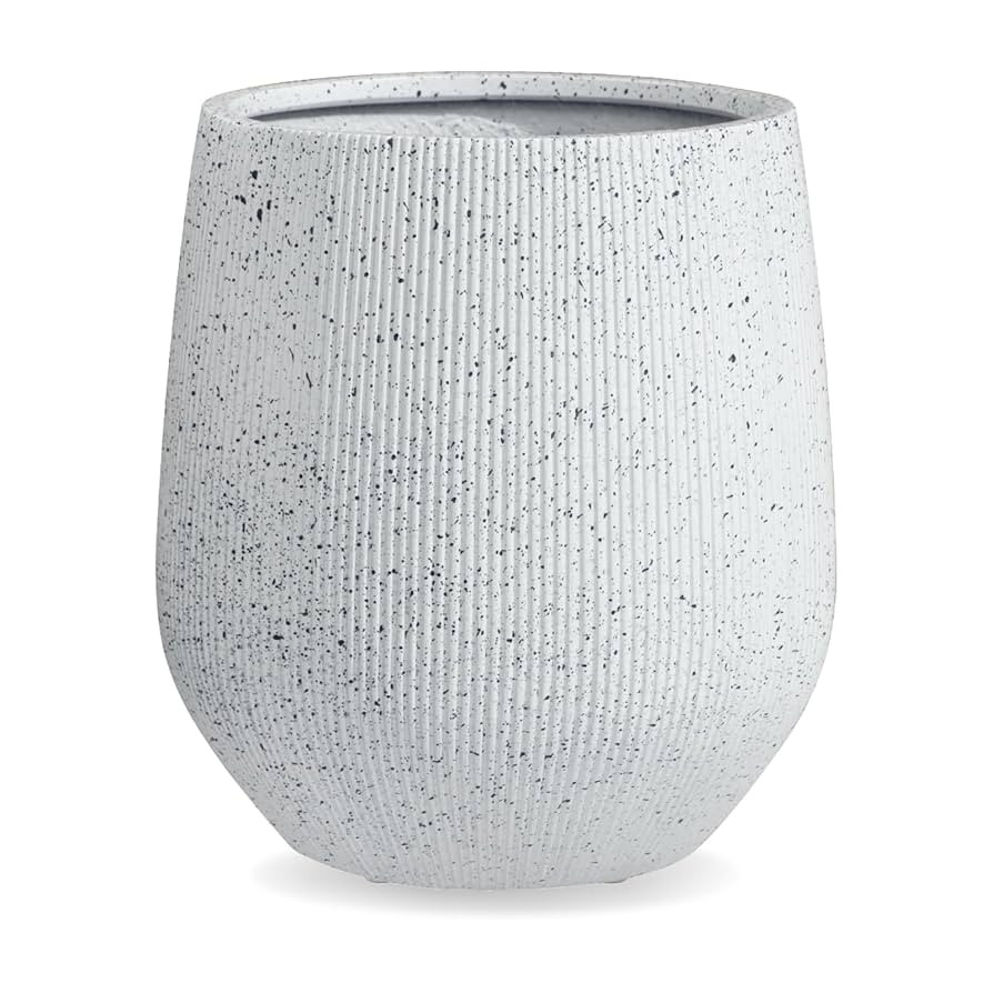 21" H x 19" D Ribbed Corso Fiberstone Round Planter with Drainage Hole, Weather Resistant for Ind... | Amazon (US)