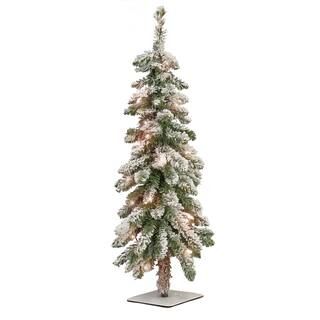 3ft. Pre-lit Artificial Snowy Downswept Forest Tree, Clear Lights | Michaels Stores