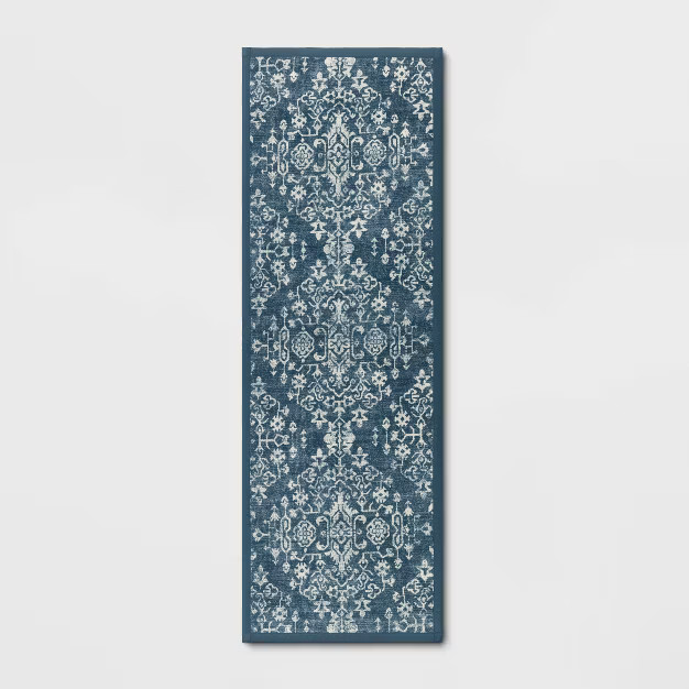 Vintage Print Comfort Rug Blue - Threshold™ | Target