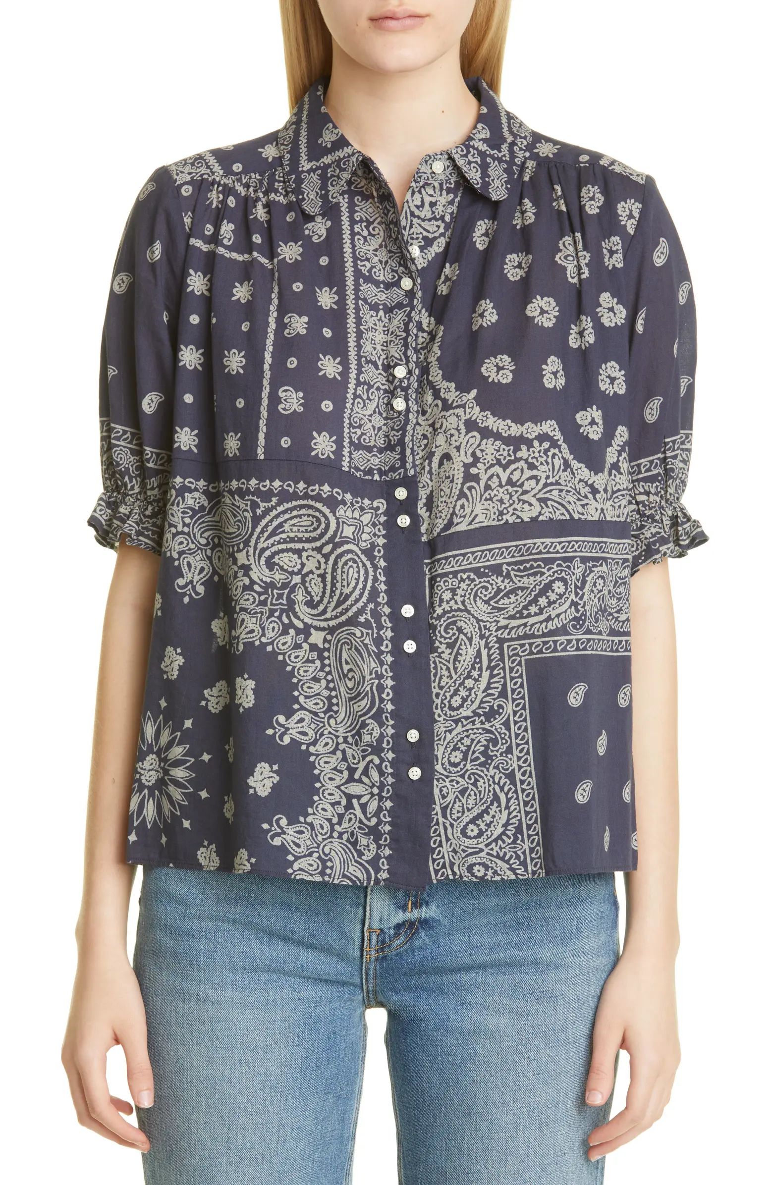 The Kerchief Puff Sleeve Shirt | Nordstrom