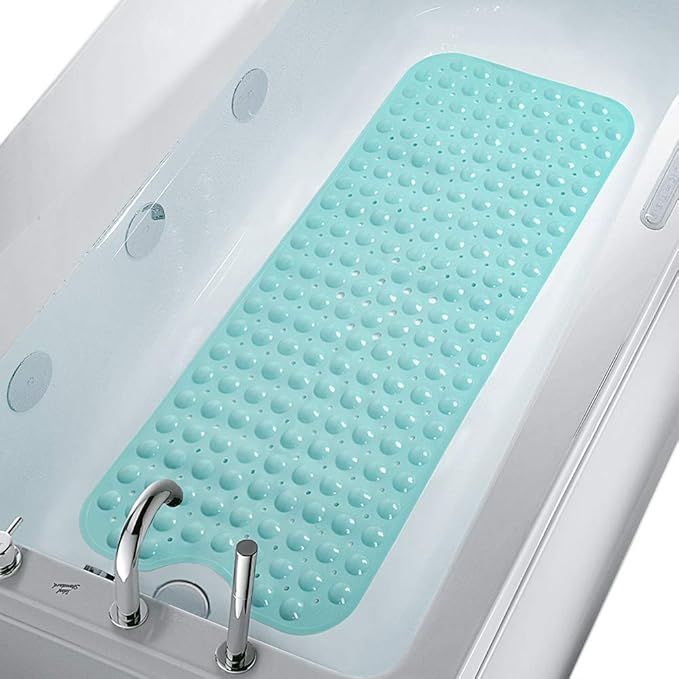 COMUSTER Bathtub and Shower Mats, Extra Long Non-Slip Bath Mat (39" x 16"), Machine Washable Bath... | Amazon (US)