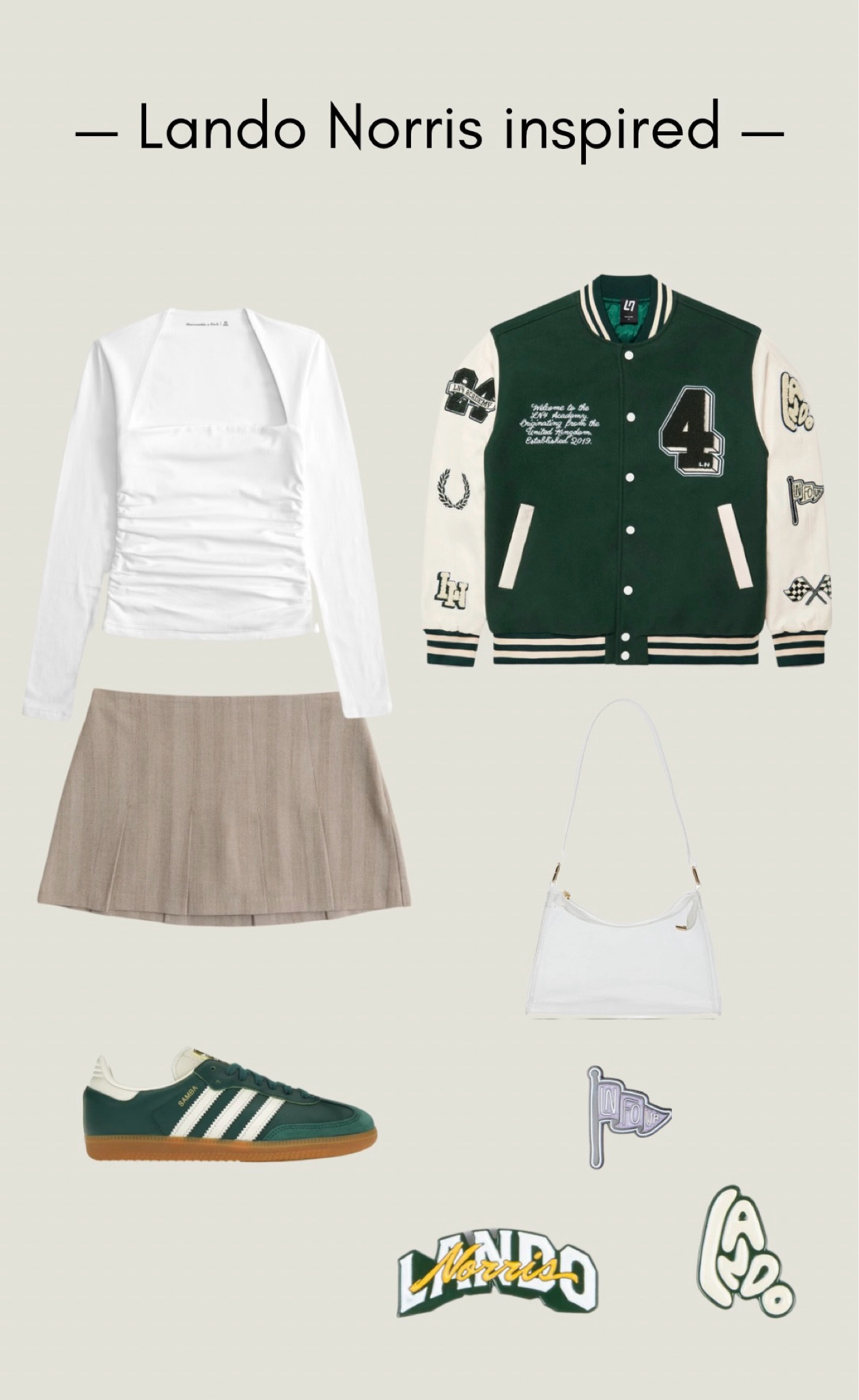 F1 Las Vegas Outfit 

McLaren, F1 outfit, LVGP, lando Norris outfit, varsity jacket outfit, green sambas, fall outfit, concert outfit, McLaren F1, formula 1, Grand Prix, stadium purse

#LTKFindsUnder100 #LTKSeasonal #LTKStyleTip