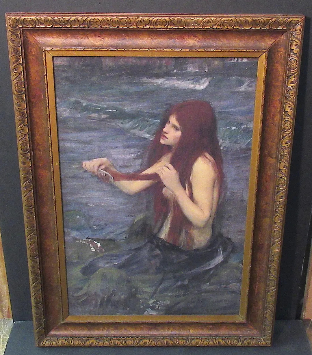 J. W. Waterhouse Large Painting " Mermaid" Unique Art Print in Beautiful Antique Frame / Great De... | Etsy (US)