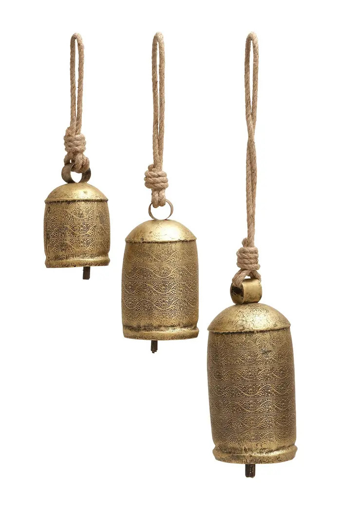 SONOMA SAGE HOME Gold Brass Cow Bell Wind Chimes - Set of 3 | Nordstromrack | Nordstrom Rack