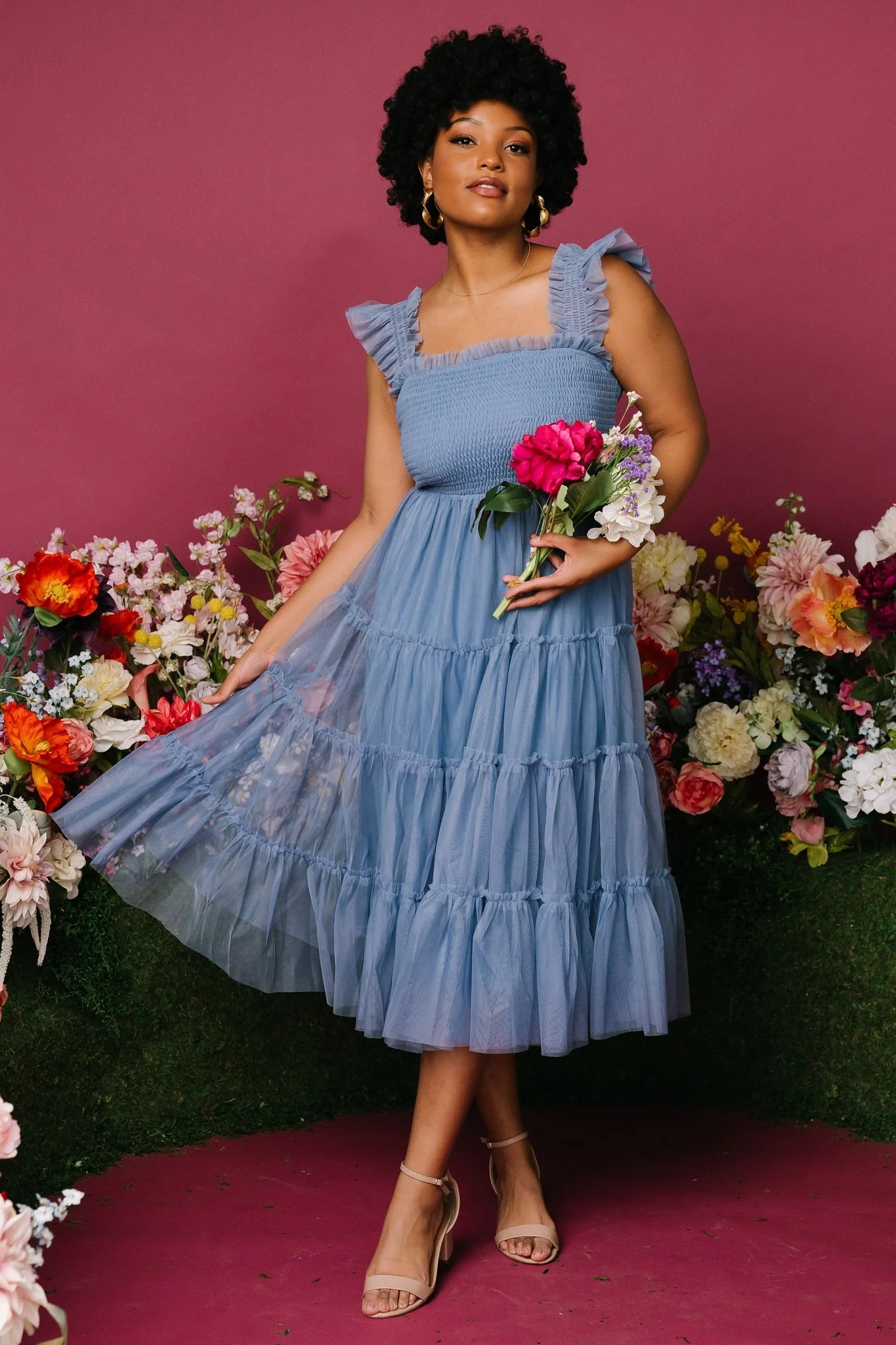Emma Smocked Tulle Dress | Navy | Baltic Born
