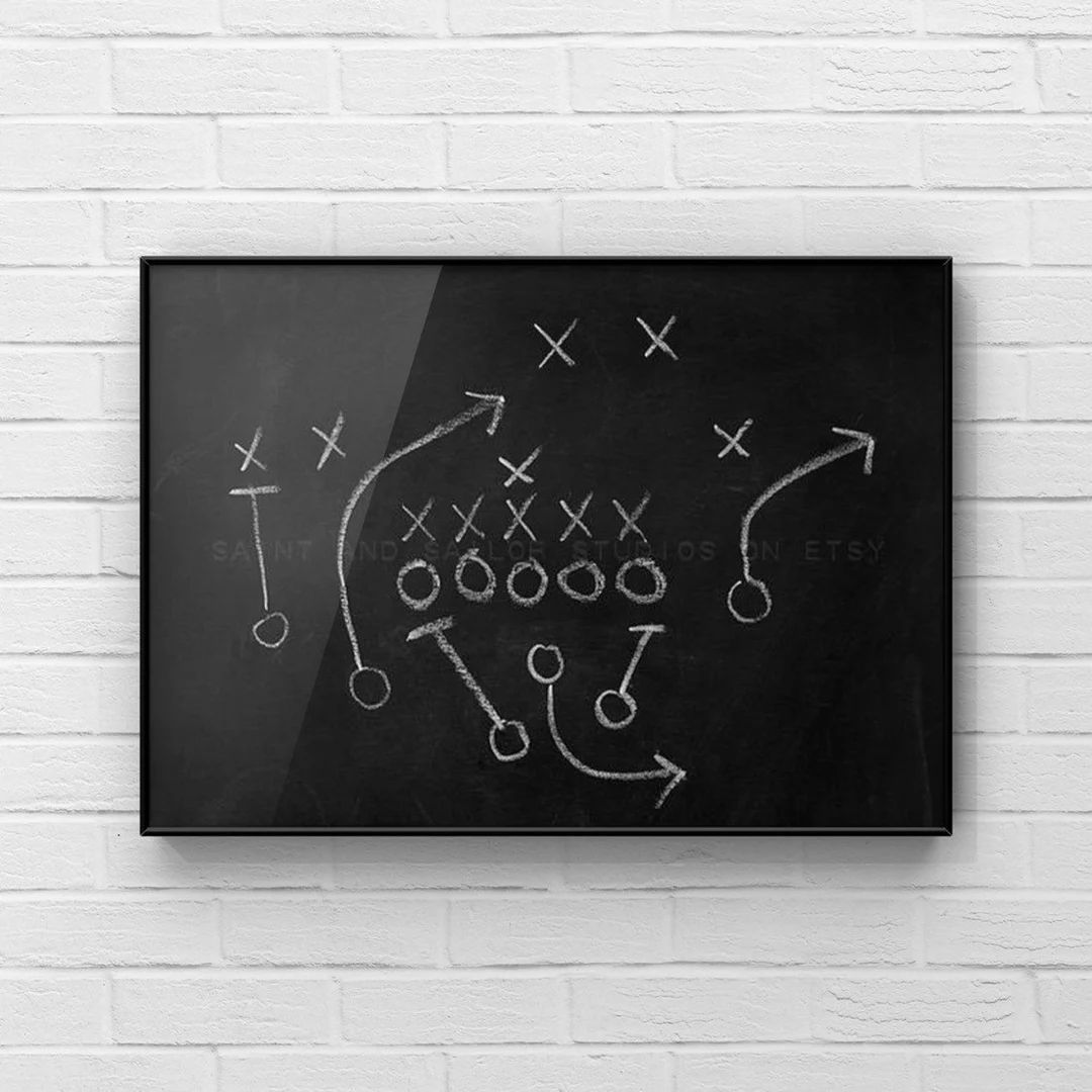 Chalkboard Football Play No. 3 Photo Print, Boys Room Decor, Boys Nursery Ideas, Vintage Sports, ... | Etsy (US)