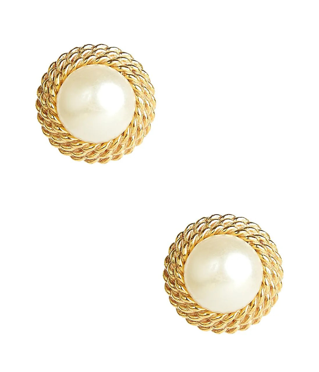 Large Pearl Stud Earring Set in Braided Gold | Lisi Lerch | Lisi Lerch Inc