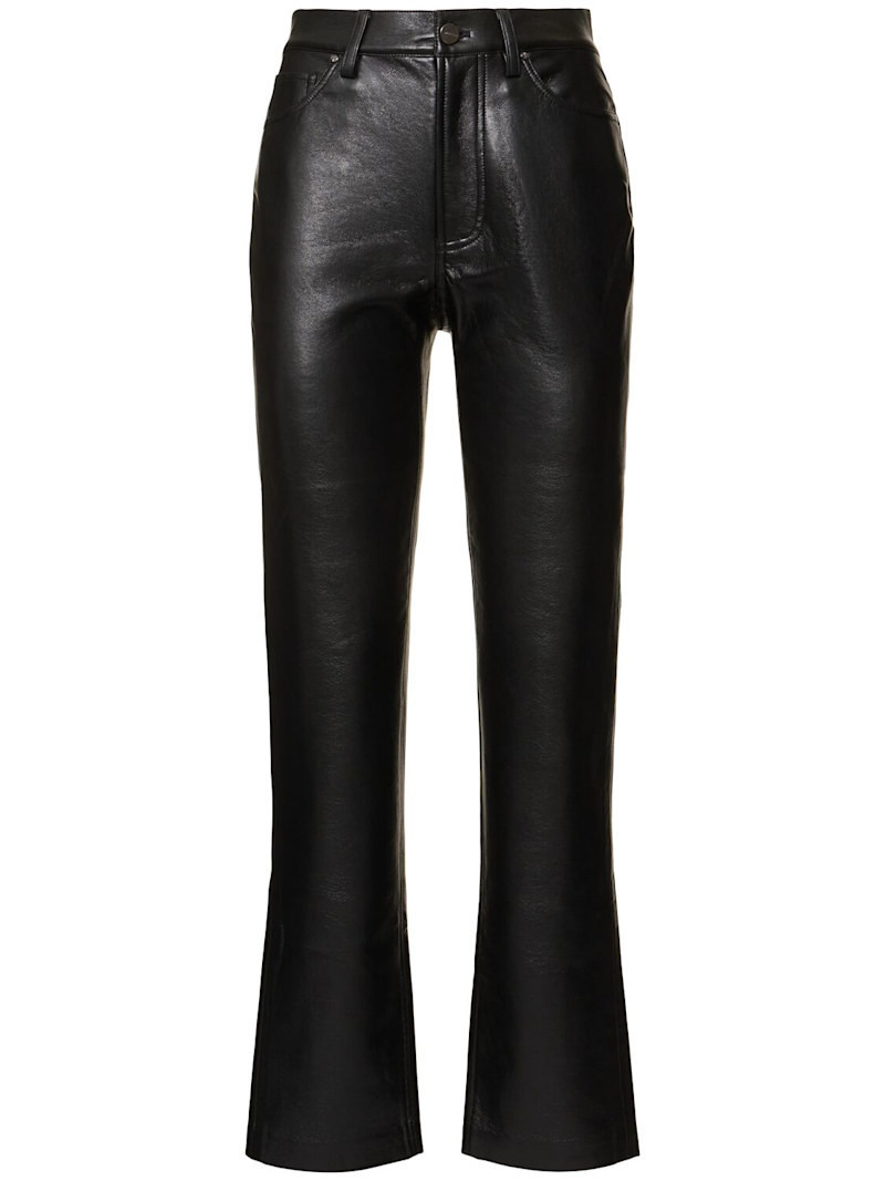 Bruno straight leather blend pants | Luisaviaroma