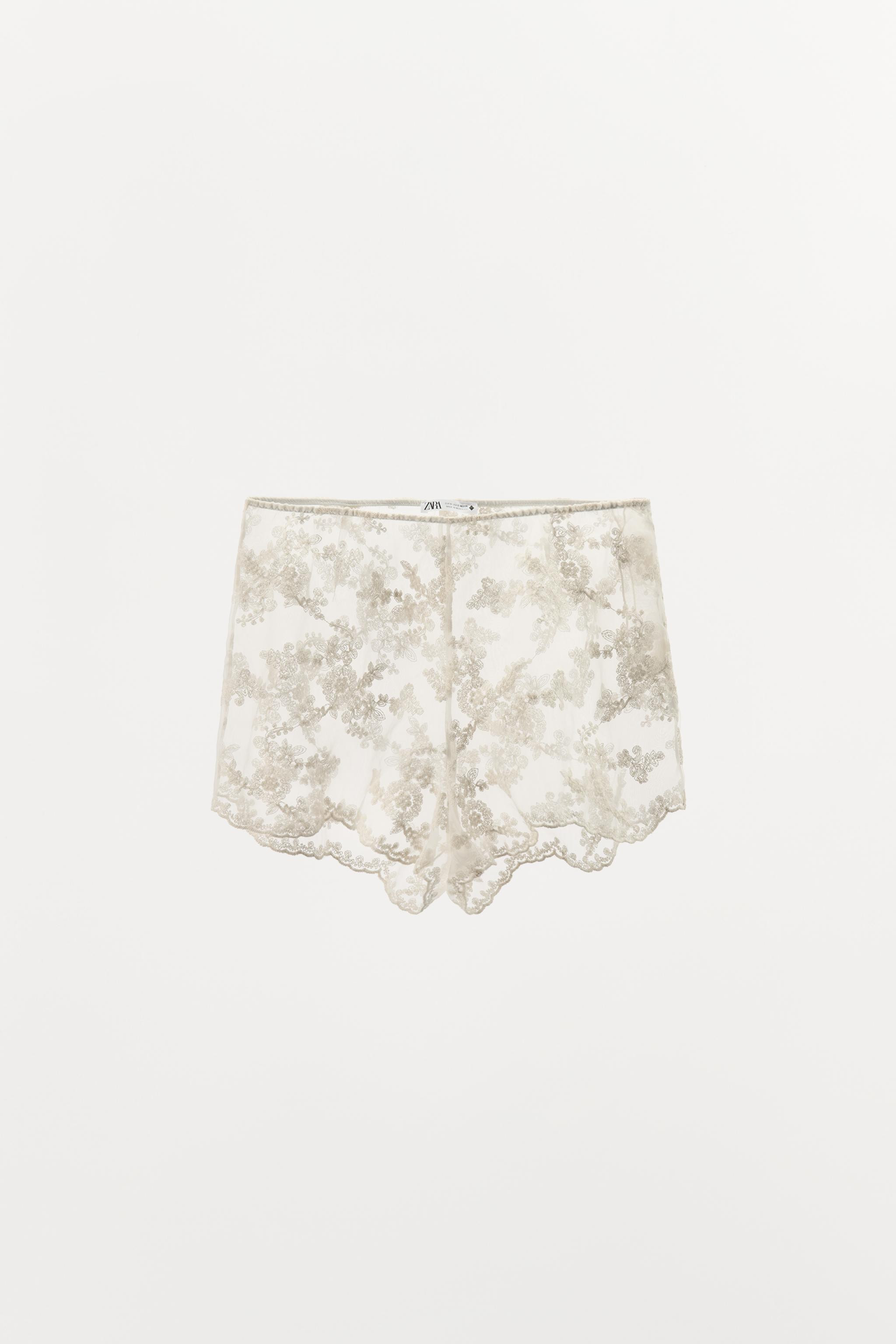 EMBROIDERED ORGANZA SHORTS | Zara US