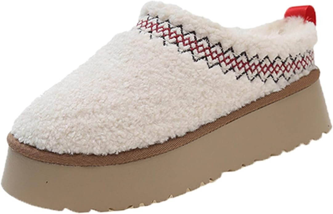 Nuyenkm Women's Winter Slippers Platform Snow Boots Thickened Flat Boots Fur Lined Warm Durable S... | Amazon (US)