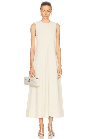 Toteme Woven Stripe Dress in Ivory | FWRD 