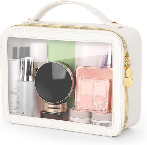 Bolsa de maquillaje transparente, bolsas de cosméticos de viaje portátiles, bolsa de aseo de cu... | Amazon (US)