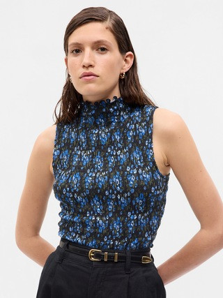 Smocked Mockneck Tank Top | Gap (US)