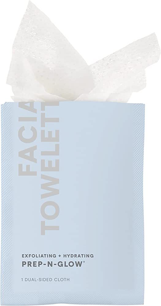 NuFACE Prep-N-Glow Facial Towelette – Exfoliating and Hydrating Facial Wipes (20 Pack) | Amazon (US)